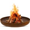 BonFeu BonBowl Ø100 cm Acciaio Corten Bracierie - Robusta Bocchetta di Fuoco - Braciere da Giardino - Realizzato in Acciaio Corten di Alta qualità - Opzionale. Grill/Cottura - 100x100x21 cm