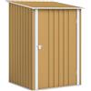 Outsunny Casetta da Giardino 0.92m² in Acciaio Zincato, Capanno Porta Attrezzi con Porta Battente Bloccabile, Tetto Inclinato, 100x104x160 cm, Giallo