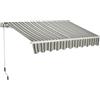 Generico Tenda da sole a barra quadra 250x200 cm avvolgibile rigato verde
