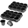 Garronda Kit di Coltivazione Vasi di Coltivazione con Sottovasi per Piante in Interni GD-0064 (Nero; Rotonda; 2 Pezzi, 35x27 cm)