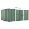 Notek Box in Acciaio Zincato Casetta da Giardino in Lamiera 4.03 x 2.69 m x h2.17 m - 149 KG - 10.84 metri quadri (Verde)