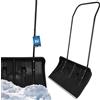 KOTARBAU® Pala da Neve con Ruote 80 cm con Profilo in Alluminio e Manico in Metallo - Spazzaneve ECO Nero