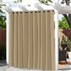 Hiseng Tende da Esterno con Anelli, 1 Pezzi Tende da Sole Tenda Oscurante Impermeabile Tinta Unita Tenda per Esterni per Giardino Cortile Balcone Protezione Solare Privacy (132x182cm,Cachi)