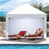 Kidsgigglz Gazebo pieghevole impermeabile, tendone da giardino esterno, altezza regolabile, anti-UV50+, 4 pareti laterali, bianco