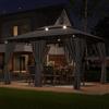 TRIUMPHKEY Gazebo 3x4 Impermeabile a Prova di Freddo,Gazebo da Giardino,Gazebos Campeggio Telonato,Gazebos con Struttura in Metallo,Grigio