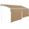 IDMarket - Tenda manuale 4x3 m taupe lambrequin H.1,50 m