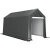 Outsunny Tenda da garage Outsunny, 2,1 x 3,6 x 2,35 m con protezione UV, porta con cerniera, garage in pellicola idrorepellente per moto, attrezzi da giardino, grigio scuro