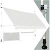 GYMAX Tenda da Sole a Bracci Regolabile in Altezza, Tenda da Sole con Manovella per Balcone, Tenda Impermeabile e Resistente al Sole, Altezza Regolabile da 2M a 3M, per Finestra (‎Beige, 400 CM)