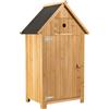 Wiltec Armadio da giardino a casetta In legno d'abete con tetto in bitume 770x540x1370 mm Per esterni