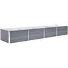 vidaXL Letto Rialzato Giardino in Acciaio Zincato 320x80x45 cm Grigio Fioriera