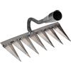 Fenayuu Rastrello da giardino | Rastrello da giardino | Rastrello per unghie scarificante con denti - Dispositivo di rimozione delle erbacce facile da usare per diserbo/allentamento/semina (senza
