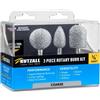 Kutzall Set di Frese Rotanti da 3 Pezzi - Albero da ¼, Grana grossa - Accessorio Falegnameria per Attrezzi Bosch, DeWalt, Makita, Milwaukee - Carburo di Tungsteno Strutturato
