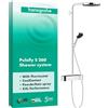 hansgrohe Pulsify S - Colonna Doccia con Miscelatore Termostatico, Sistema Doccia (⌀ 260 Mm) con Rubinetto, Doccetta (3 Getti), Tubo, Asta E Soffione Doccia Tondo (1 Getto), Cromo
