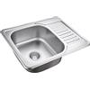 QUADRON Lavello moderno a una vasca in acciaio inox | Dimensioni 45 cm Colore: Flax | Lavello a una vasca in acciaio inox KEVIN | Scarico incluso | Adatto a mobili da 45 cm | Incasso (LEN)