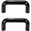 MroMax 2 maniglie in bachelite a forma di U, filettatura M8, 9 cm, fori centrali, in plastica, 90 mm, maniglie di isolamento per macchine industriali, colore nero