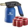 INCA Lampada Per Saldare Tornado Accensione Piezo Con Cartucce Gas 190 Gr. Kit Pronto All'Uso (Saldatore + 5 Cartucce)