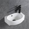 BERNSTEIN® Lavabo piccolo da parete KW198 in ceramica, ospiti, bagno - 42 x 28 x 15 cm, lavabo sospeso con foro per rubinetto, colore in bianco, con scarico e apertura bianco - 5 anni di garanzia