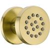 orhemus Getto doccia in ottone massiccio - doccetta rotonda massaggiante laterale, sistema spa, set doccia regolabile da parete, finitura in ottone spazzolato oro