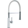 VR VETRINEINRETE Vetrineinrete® Rubinetto con doccetta in silicone a canna alta miscelatore in da cucina 2 modalità di getto acciaio (Bianco)