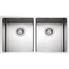 PLADOS Lavello cucina Plados MR7420 in acciaio inox satinato a due vasche per installazione Filotop