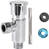equlup Valvola di scarico degli orinatoi, G1/2 Valvola di scarico in lega di zinco con pulsante manuale Kit di riparazione del gabinetto Coppi di serbatoio Sostituzione per bagni di