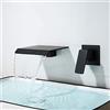 SJQKA-Rubinetto Bidet Cascata Rubinetto Per Lavabo A Muro Da Incasso In Rame Interamente Incassato Rubinetto Per Lavabo Da Incasso Da Incasso A Incasso Rubinetto A Muro (black)