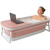 FLINQ Vasca da bagno pieghevole XXL per adulti - 158 x 60 x 53 cm - Vasca da bagno pieghevole - Adatto anche per bambini - Rosa