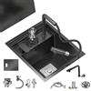 PEBFHSQW Impianti Nascosto Per Cucina Da Bar RV Lavello Piccolo In Acciaio Inox Con Coperchio Rubinetto Di Sollevamento Sifone Lavello Esterno Verdure E Lavaggio Mani Con Balcone Studio cucina(Sink+fau