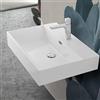 Inbagno Lavabo bagno sospeso 60 cm in resina bianco lucido, installazione sospesa o d'appoggio, antigraffio e anti-ingiallimento