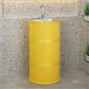 Cpaps Lavandino a Colonna Moderno in Ferro Battuto, Mobile da Bagno con Lavabo in Acciaio Inox, Lavandino su Piedistallo Freestanding Set con Rubinetto e Scarico (senza contenitore,Giallo)