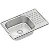 QUADRON Lavello moderno in acciaio inox | Dimensioni 50 cm Colore: Flax | EDDIE Lavello a vasca singola | Lavello da cucina | lavello in acciaio inox si inserisce in un armadio di almeno 50 cm
