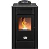 STUFE A PELLET ITALIA Alaska 10 KW WiFi | Stufa ad Aria Ventilata Efficienza 91% Scalda 85m² Autonomia 20H Programmabile Controllo Remoto WiFi 5 Velocità e Potenze Garanzia 24 Mesi Nero