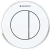 Geberit 116,056.KJ.1-Pulsante pneumatico a distanza 10, a muro, per scarico doppio, per Sigma 8 cm, colore bianco lucido/Bianco/cromo