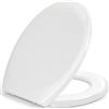 Pipishell Copriwater sedile WC con abbassamento automatico, chiusura rapida per una facile pulizia, facile da montare, antibatterico, copriwater in Duroplast, a forma di O, colore bianco, con fissaggio in