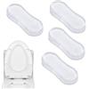 Generisch Paraurti per WC - silicone trasparente, 4 pezzi, cuscinetti in silenziosi, anticollisione, autoadesivo, protezione per mobili anti-collisione, set di guarnizioni per coperchi fonoassorbenti, per