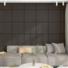 NEU.HOLZ Set di 4 Pannelli Murali 3D Fonoassorbenti 60x60 cm a Listelli Diagonali per Pareti Soffitti Moduli Decorativi Copertura 1,44 m² - Effetto Rovere Grigio Scuro