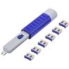 Renkforce Blocco porta USB RF-4714586 Set 6 pezzi, colore: Argento, Blu con 1 chiave RF-4714586