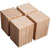 Zlovne Piedini da Tavolo a 4 Pezzi,Gambe in Legno Naturale Inodore,28 Taglie,Gambe Quadrate per Mobili Adatte per Poltrona Letto,Lunghezza X Larghezza X Altezza (3x3x5cm)