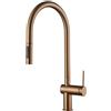 MICE COLLECTION MICE/IMEX - Rubinetteria da cucina monocomando estraibile, rubinetto monocomando per lavello con sistema di risparmio energetico, miscelatore acqua fredda/calda, beccuccio girevole a 360°, in oro rosa
