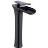 Gx Rubinetto Bagno Cascata, Rubinetto Bagno Lavabo, Nero Ottone Rubinetto Lavabo, Acqua Calda E Fredda Disponibile, Alto Miscelatore Monocomando, Per Bagno o Avabo Bagno, Con Valvola In Ceramica, Antico