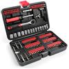 XPOtool Set di bussole e bit da 130 pezzi con cricchetto reversibile da 6,3 mm (1/4) e 104 bit