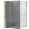 Rea - Parete Doccia Flexi, Gold 100, Walk-In Senza Piatto Doccia, Vetro Di Sicurezza Temperato Grigio 8mm, 120 X 100 X 195 cm