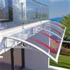 kufu01 Pensilina da Esterno Moderna,Tettoia per Porta e Ingresso,Tendalino per Finestra,con Staffa Nera/Bianca/Grigia/Oro,Tenda da Veranda Misura 151,Tetto Policarbonato (100x360cm/39x142,White)