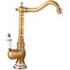 LAKKOAKOAA Rubinetto Cucina Rubinetto Lavello, Anticato Vintage Stile Girevole A 360 ° Monocomando Ottone Miscelatore Cucina Con Regolazione Caldo E Freddo, Rubinetto Lavello Cucina, Bronzo