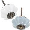 WOONEKY Pomelli per Cassetti e Maniglie in Ceramica Bianca e Azzurra Set da 2 Pezzi per Porte di Armadietti da Cucina Armadi e Mobili Accessori Resistenti e Facili da Installare per