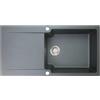 Essebagno Lisse lavello reversibile 1 vasca grande 1 sgocciolatoio in resina nera