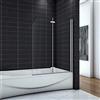 Mato Sopravasca Parete Per Vasca Due Ante Vetro Temperato Trasparente 6 mm Anticalcare Telaio In Alluminio Cromato Lucido 100x140cm