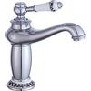 Acesunny Rubinetto da bagno in stile retrò nostalgico, monocomando, miscelatore per lavabo (argento)