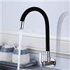 ZPSPZ Rubinetto a Muro Solo Acqua Fredda Foro Singolo Girevole Libera Risciacquo Ottone Durevole Miscelatore Lavello Cucina-Nero-C