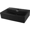 LuxeBath Lavabo in Ceramica 515x365x130 mm Colore Nero Opaco Lavello da Appoggio Rettangolare Lavandino Design Moderno Sanitari per Bagno Casa Hotel Bacinella per Ospiti Rubinetteria per Bagno